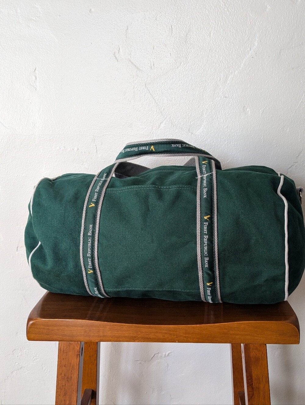Scarborough Tweed Banker Green Canvas Duffle Bag First Republic Bank Made in USA
